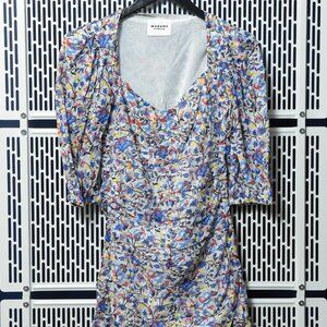 MARANT ETOILE DAMIANI FLORAL PATTERN MIDI SKIRT